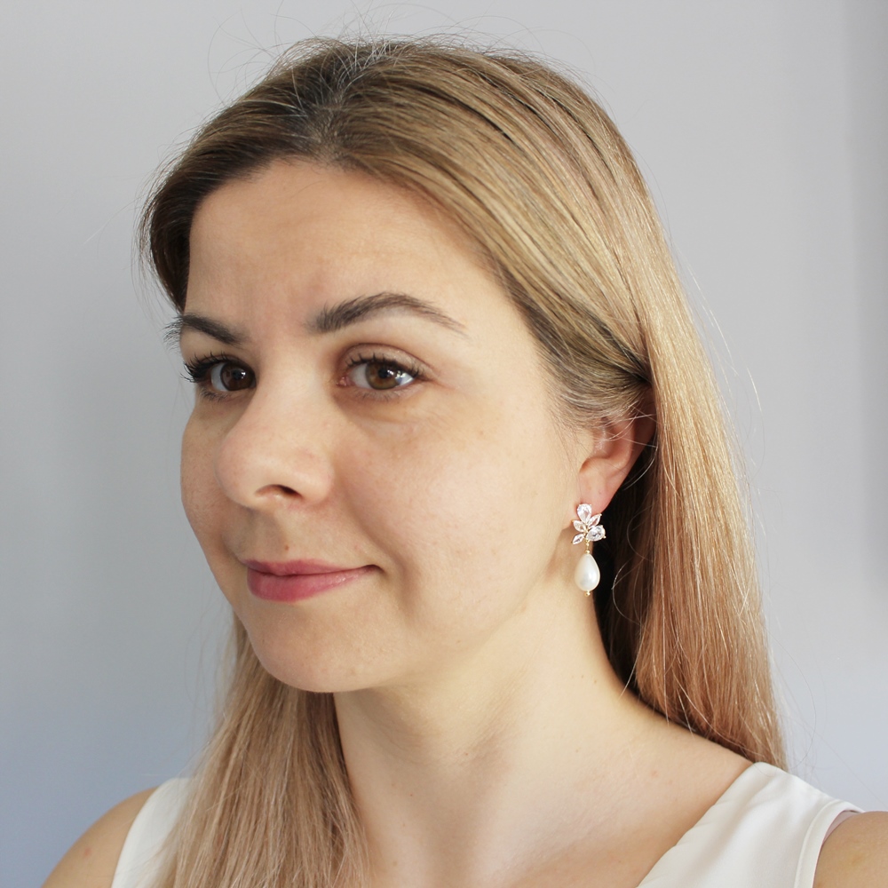 Zestaw biżuterii ślubnej z perłami LISA II ozdobne zapięcia glamour - obrazek 2