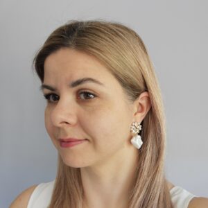 Kolczyki ślubne LEA perły bryłki nieregularne