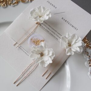 Kokówka FLORIA mały kwiat z cyrkonią