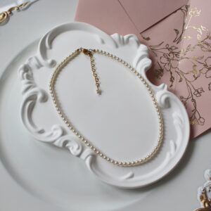 Naszyjnik choker ślubny z perełkami jeden sznur pereł do KAMELIA, VIV