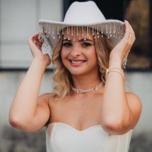 DAFNE choker z perełkami i cyrkoniami wersja srebrna